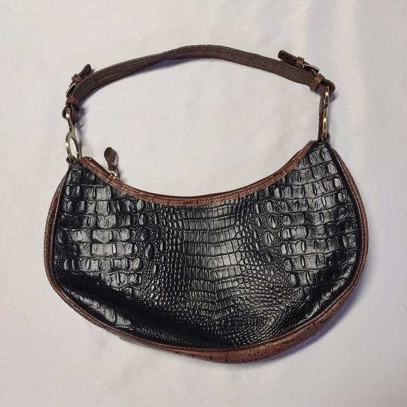 Bueno Alligator Print Hobo Bag with brass hardware - Picture 2 of 13